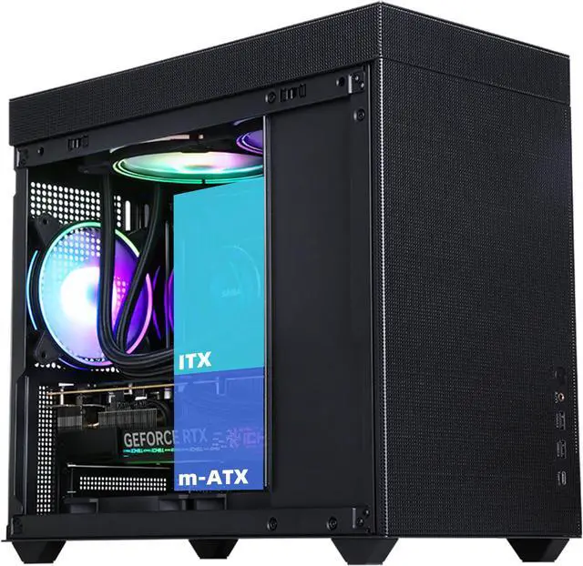 Alt view image 4 of 8 - SAMA IM01 Pro Black Tempered Glass Micro ATX Mid Tower Gaming Computer Case, Type-C USB3.0*2 w/1x120mm silent fan pre-installed