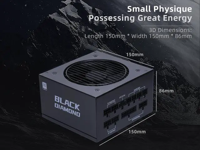 Alt view image 4 of 7 - SAMA 750W 80Plus Gold Certified Power Supply, Full Modular Full Range 12VHPWR Japanese Large Capacitors 14cm PSU, FDB Silent Fan active PFC, Support PCI-E 5.0 Extension for GPU,10 Year Warranty