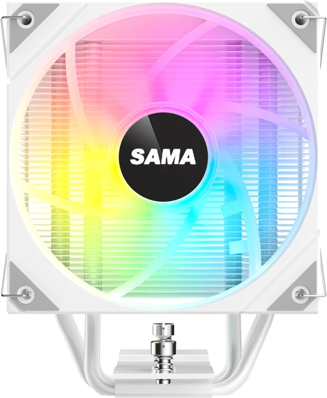 SAMA L4P120 ARGB CPU Air Cooler White 120mm Cooling Fan Addressable RGB ...