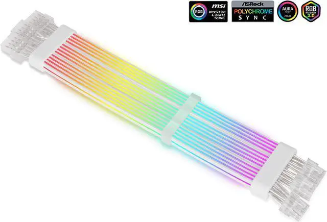 Main image of SAMA 3*8PIN Addressable RGB Power Extension Cable Double Side Lighting Mode for PCIE GPU ATX/Matx Case PC Computer White