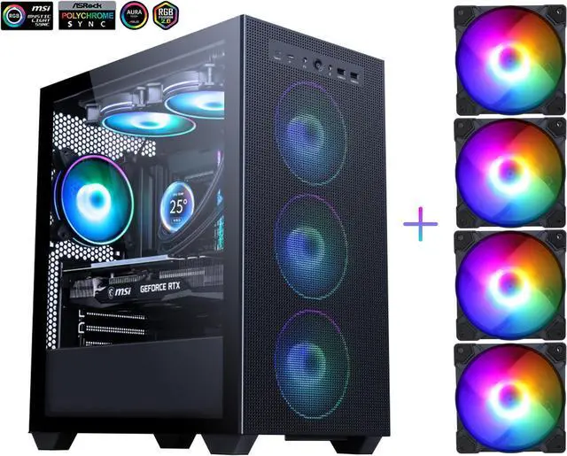 Main image of SAMA 2251 Tempered Glass Micro ATX Mid Tower Gaming Computer Case ,Type C USB3.0x2 Support Back Plug PC Gaming Case,4 × 120mm ARGB Fans