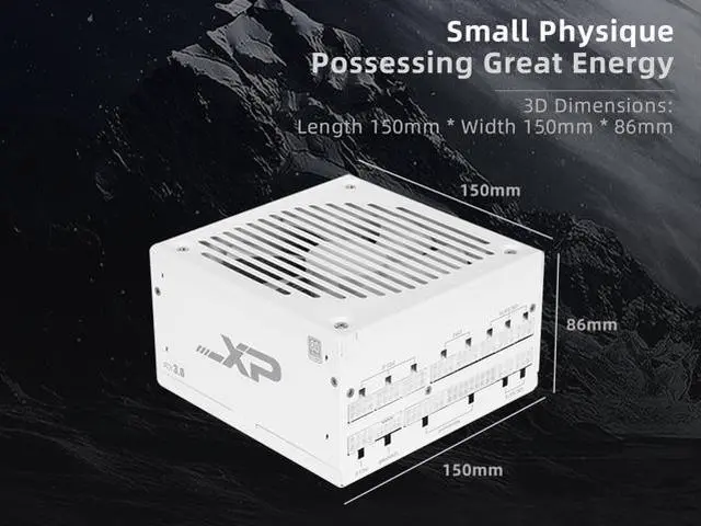 Alt view image 7 of 7 - SAMA XP 1200w ATX Power Supply PSU For Gaming Computer PC Power Supply Unit 1200 Watt White - 80 Plus Platinum - ATX 3.0 & PCIe 5.0 Compliant - Fully Modular - Low Noise Intelligent ECO Silent Fan
