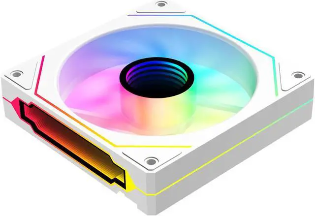 Alt view image 7 of 7 - SAMA YF1202I White PWM ARGB120mm Case Fans, 4Pin PWM 5V 3Pin ARGB High Airflow Low Noise Infinity Mirror Cooling Fan