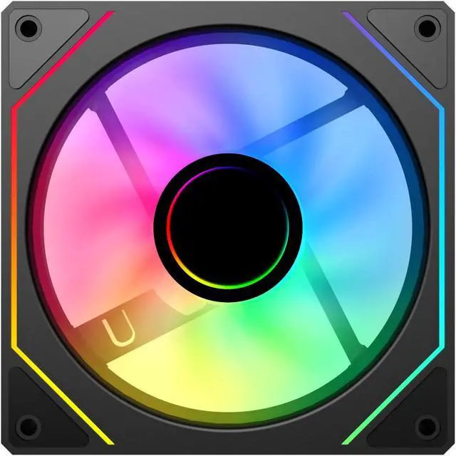 Alt view image 4 of 7 - SAMA YF1202I Black PWM ARGB120mm Case Fans, 4Pin PWM 5V 3Pin ARGB High Airflow Low Noise Infinity Mirror Cooling Fan