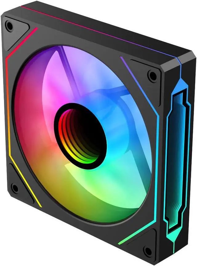 Alt view image 6 of 7 - SAMA YF1202I Black PWM ARGB120mm Case Fans, 4Pin PWM 5V 3Pin ARGB High Airflow Low Noise Infinity Mirror Cooling Fan