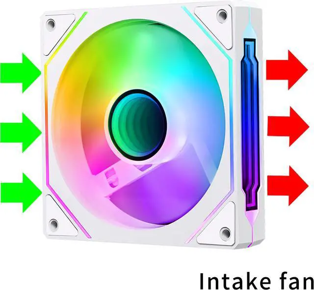 Alt view image 2 of 7 - SAMA YF1202I White PWM ARGB120mm Case Fans, 4Pin PWM 5V 3Pin ARGB High Airflow Low Noise Infinity Mirror Cooling Fan