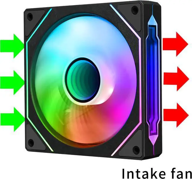 Alt view image 2 of 7 - SAMA YF1202I Black PWM ARGB120mm Case Fans, 4Pin PWM 5V 3Pin ARGB High Airflow Low Noise Infinity Mirror Cooling Fan