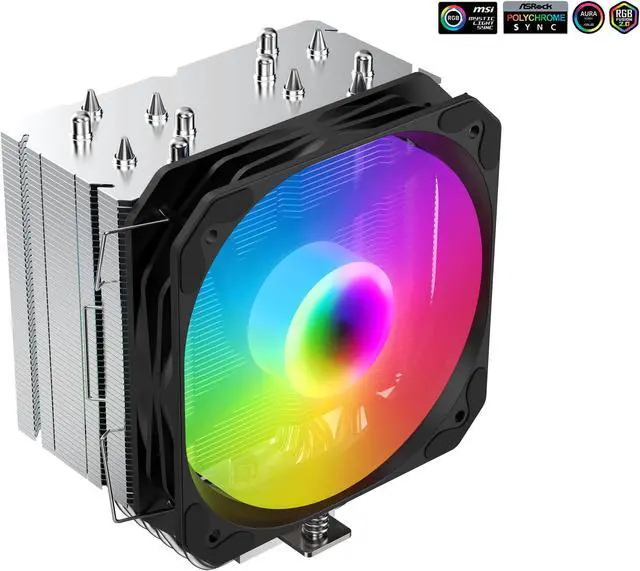 Main image of SAMA 6P130 ARGB Blcak CPU Air Cooler 130mm Cooling Fan Addressable RGB Aluminum PC CPU Heatsink