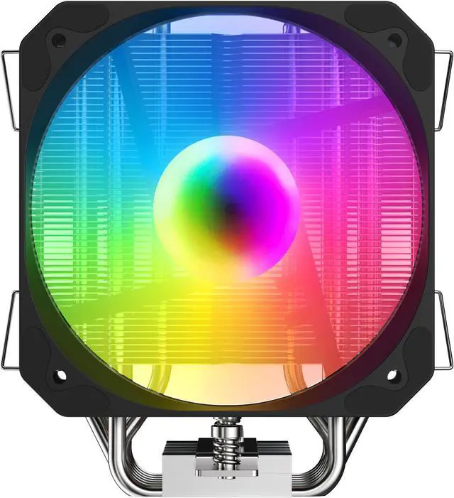 Alt view image 3 of 7 - SAMA 6P130 ARGB Blcak CPU Air Cooler 130mm Cooling Fan Addressable RGB Aluminum PC CPU Heatsink