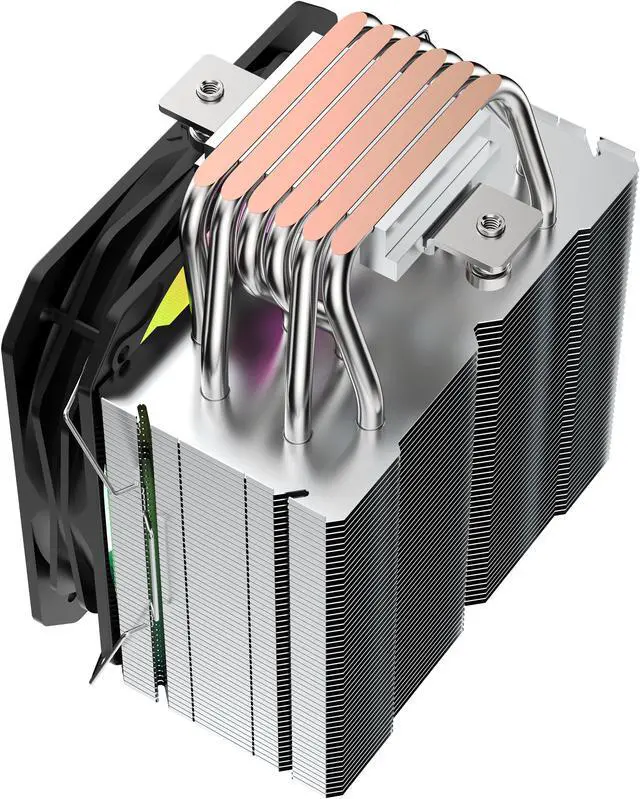 Alt view image 5 of 7 - SAMA 6P130 ARGB Blcak CPU Air Cooler 130mm Cooling Fan Addressable RGB Aluminum PC CPU Heatsink