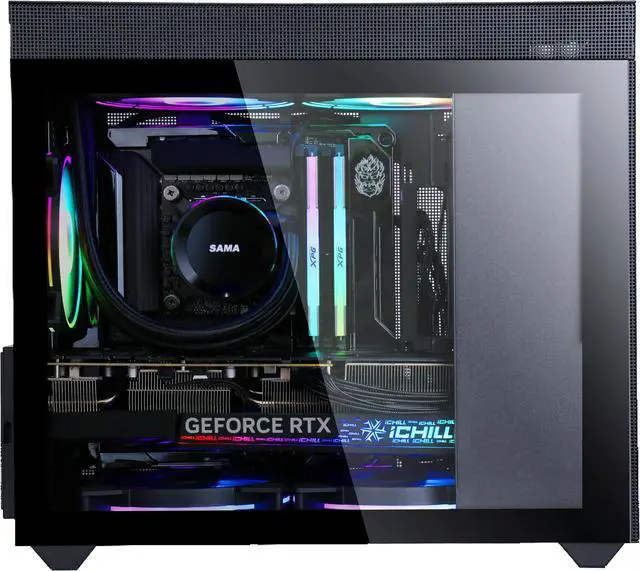 Alt view image 2 of 8 - SAMA IM01 Pro Black Tempered Glass Micro ATX Mid Tower Gaming Computer Case, Type-C USB3.0*2 w/1x120mm silent fan pre-installed