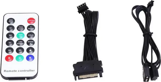 Alt view image 7 of 7 - SAMA 5V 3 Pin ARGB Fan HUB,Pwm Fan Temperature Controller Integrator, Remote Control Computer RGB Light Adapter , 4 * 4 Pin Fan Speed Controller Ports , 4 * 5v 3pin A-RGB Ports (Black)