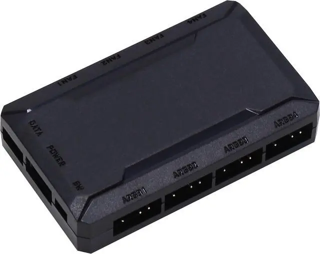 Alt view image 4 of 7 - SAMA 5V 3 Pin ARGB Fan HUB,Pwm Fan Temperature Controller Integrator, Remote Control Computer RGB Light Adapter , 4 * 4 Pin Fan Speed Controller Ports , 4 * 5v 3pin A-RGB Ports (Black)