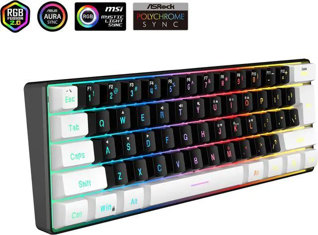 Main image of SAMA Gaming Keyboard 60 percent, 61 Keys RGB Backlit Wired Keyboard, Waterproof Mini Compact Gaming Keyboard for PC/Mac Gamer, Travel, Easy to Carry on Business Trip