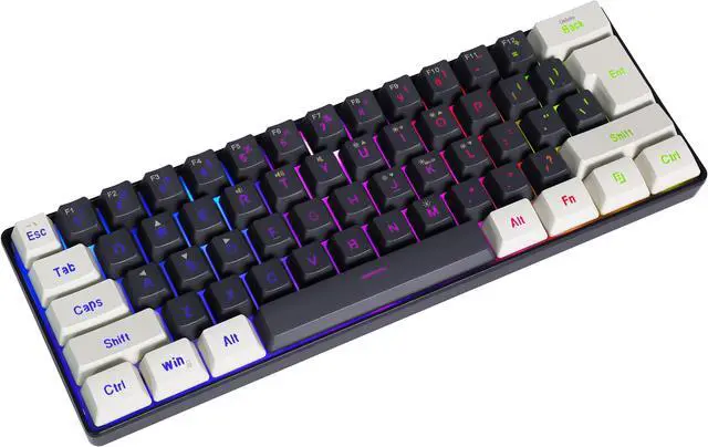Alt view image 6 of 7 - SAMA Gaming Keyboard 60 percent, 61 Keys RGB Backlit Wired Keyboard, Waterproof Mini Compact Gaming Keyboard for PC/Mac Gamer, Travel, Easy to Carry on Business Trip