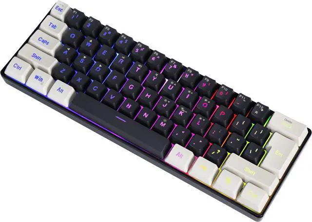 Alt view image 7 of 7 - SAMA Gaming Keyboard 60 percent, 61 Keys RGB Backlit Wired Keyboard, Waterproof Mini Compact Gaming Keyboard for PC/Mac Gamer, Travel, Easy to Carry on Business Trip