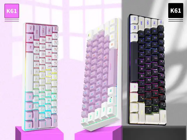 Alt view image 5 of 7 - SAMA Gaming Keyboard 60 percent, 61 Keys RGB Backlit Wired Keyboard, Waterproof Mini Compact Gaming Keyboard for PC/Mac Gamer, Travel, Easy to Carry on Business Trip