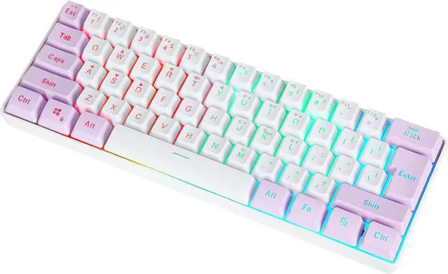 Alt view image 6 of 7 - SAMA Gaming Keyboard 60 percent, 61 Keys RGB Backlit Wired Keyboard, Waterproof Mini Compact Gaming Keyboard for PC/Mac Gamer, Travel, Easy to Carry on Business Trip
