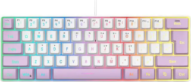 Main image of SAMA Gaming Keyboard 60 percent, 61 Keys RGB Backlit Wired Keyboard, Waterproof Mini Compact Gaming Keyboard for PC/Mac Gamer, Travel, Easy to Carry on Business Trip