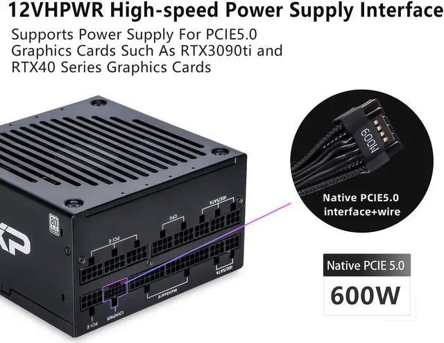 Alt view image 3 of 7 - SAMA XP 850w ATX Power Supply PSU For Gaming Computer PC Power Supply Unit - 80 Plus Platinum  Gold - ATX 3.0 & PCIe 5.0 Compliant - Fully Modular - Low Noise FDB ECO Silent Fan  Japanese Capacitors