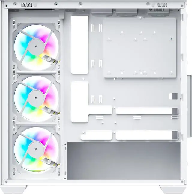 Alt view image 7 of 7 - SAMA SV01 Mid Tower ATX Gaming PC Computer Case White, 4 Addressable RGB Fans Pre-Installed, Tempered Glass Side Panel, Back Plug Motherboard Design