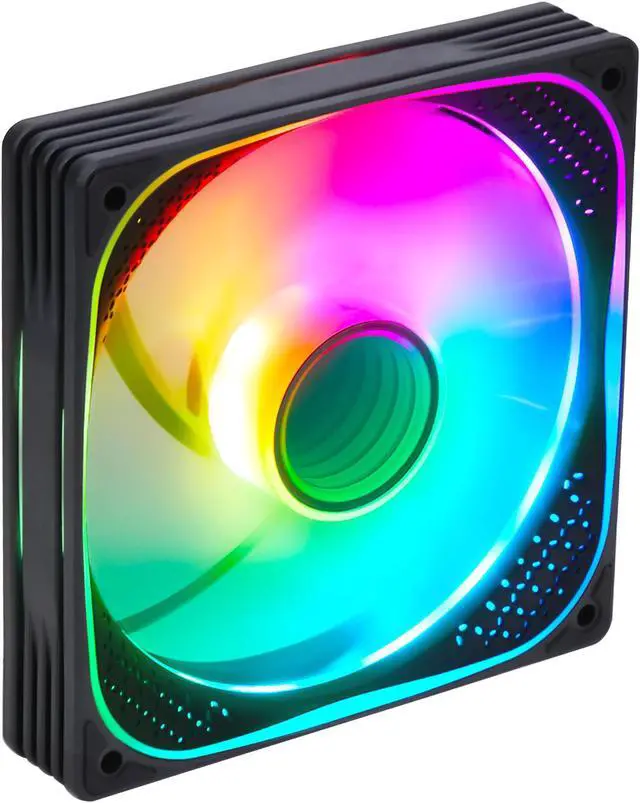 Main image of SAMA YH1205I 120mm High Efficiency Quiet Reverse Case Fan with RGB Lighting Effect, 600-1500RPM, 12V, 65.9CFM, Hydro Bearing Black