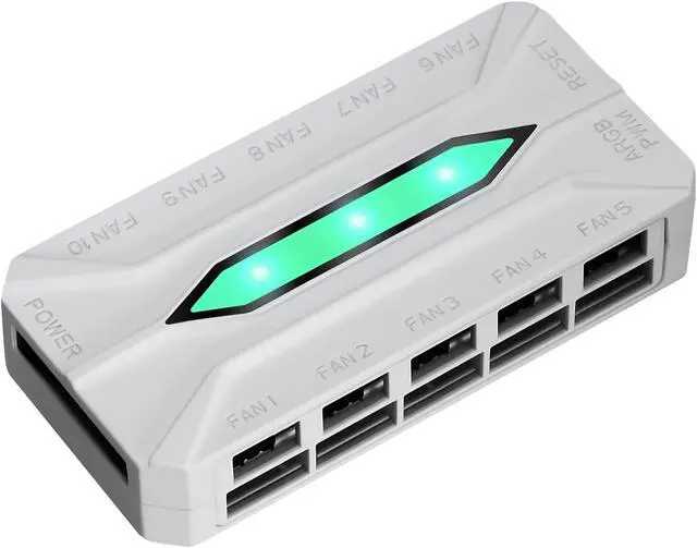 Alt view image 6 of 7 - SAMA 20-Port Case Fan Hub with Remote, SATA Power 10-Port 4-Pin PWM Fan Speed and 10-Port 3-Pin ARGB Lighting Controller