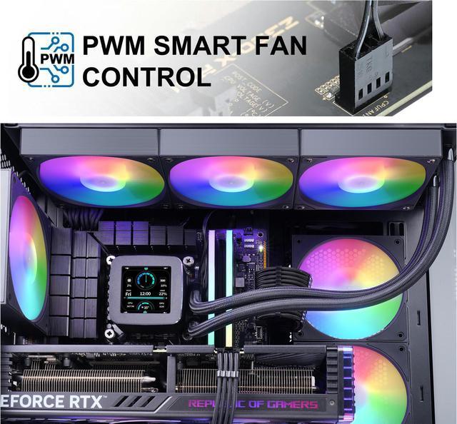 Alt view image 2 of 7 - SAMA 20-Port Case Fan Hub with Remote, SATA Power 10-Port 4-Pin PWM Fan Speed and 10-Port 3-Pin ARGB Lighting Controller