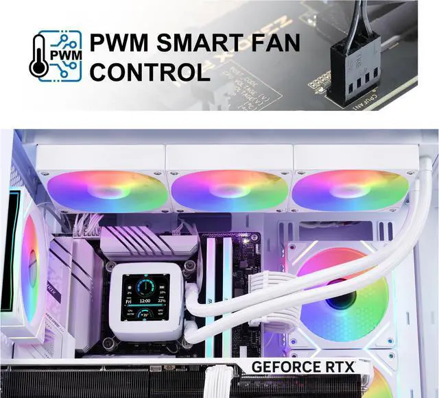 Alt view image 2 of 7 - SAMA 20-Port Case Fan Hub with Remote, SATA Power 10-Port 4-Pin PWM Fan Speed and 10-Port 3-Pin ARGB Lighting Controller