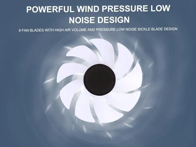 Alt view image 5 of 7 - SAMA YH1205I 120mm High Efficiency Quiet Reverse Case Fan with RGB Lighting Effect, 600-1500RPM, 12V, 65.9CFM, Hydro Bearing Black