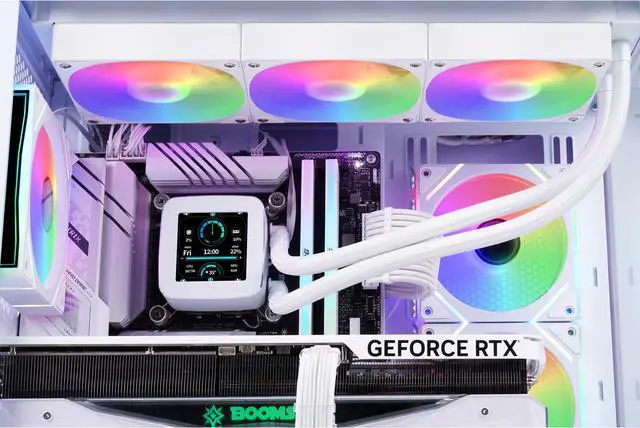 Alt view image 2 of 7 - SAMA LD360 AIO 360mm Liquid Cooler 2.8 inch Screen LCD Display High-efficiency Silent Liquid Cooling CPU Radiator , Gaming Computer PC Cooler with 3 ARGB PWM Silent Fans White