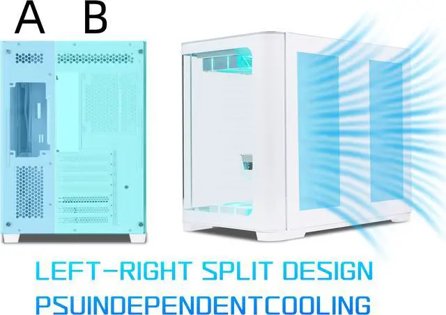 Alt view image 5 of 7 - SAMA 2851 Dual USB3.0 and Type C Tempered Glass ATX Mid Tower Gaming PC Computer Case, w/ 4 x 120mm ARGB Fans (3 x MB Side, 1 x Rear) Pre-Installed, Back Plug Motherboard Design