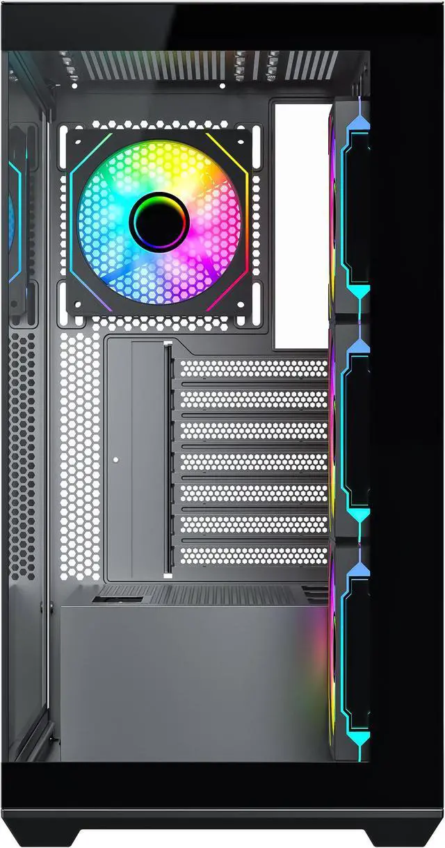 Alt view image 7 of 7 - SAMA SV01 Mid Tower ATX Gaming PC Computer Case Black, 4 Addressable RGB Fans Pre-Installed, Tempered Glass Side Panel, Back Plug Motherboard Design