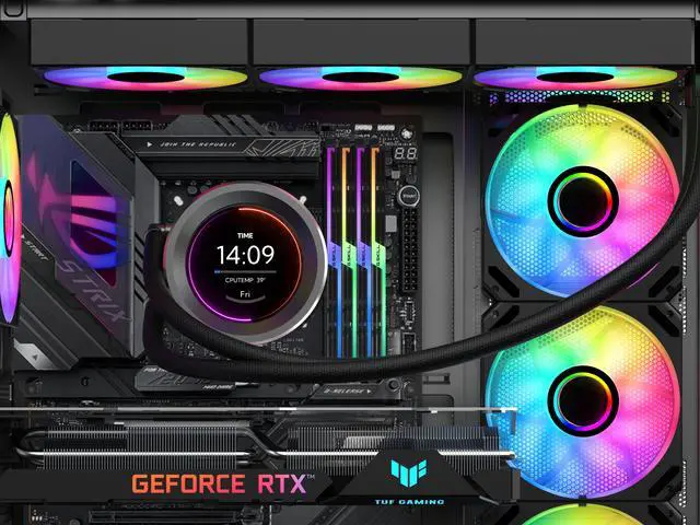Alt view image 2 of 7 - SAMA SM360 PRO AIO 360mm Liquid Cooler 2.8 inch Screen LCD Display CPU Cooler , Gaming Computer PC Cooler with 3 ARGB PWM Silent Fans