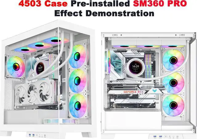 Alt view image 6 of 7 - SAMA SM360 PRO AIO 360mm Liquid Cooler 2.8 inch Screen LCD Display CPU Cooler , Gaming Computer PC Cooler with 3 ARGB PWM Silent Fans