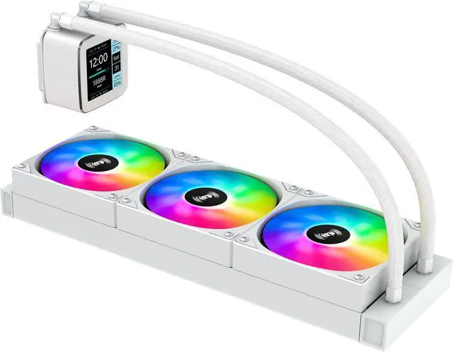 Alt view image 6 of 7 - SAMA LD360 AIO 360mm Liquid Cooler 2.8 inch Screen LCD Display High-efficiency Silent Liquid Cooling CPU Radiator , Gaming Computer PC Cooler with 3 ARGB PWM Silent Fans White
