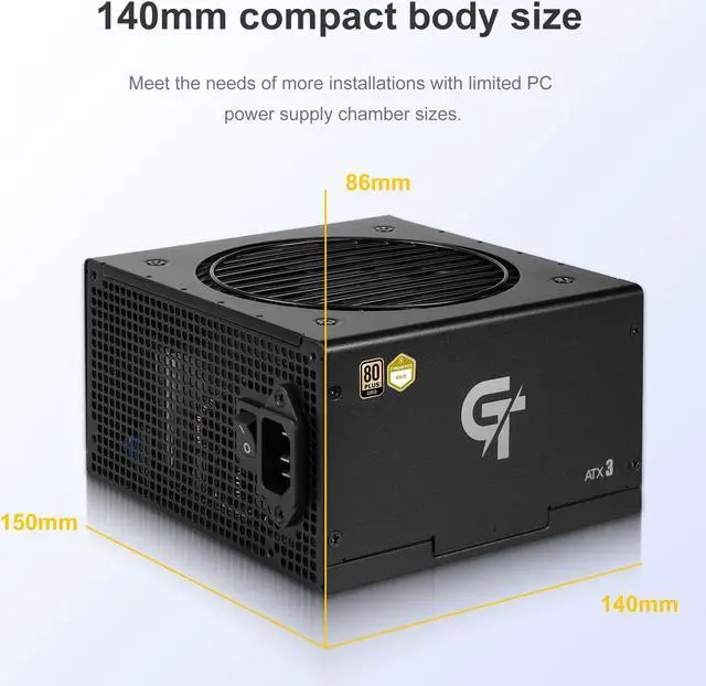 Alt view image 5 of 7 - SAMA GT650BK Black 80 PLUS Gold Fully Modular ATX Power Supply - ATX 3.1 & PCIe 5.1 Compliant - Japanese Capacitors - FDB Fan with Auto Speed Control - 5 Year Warranty