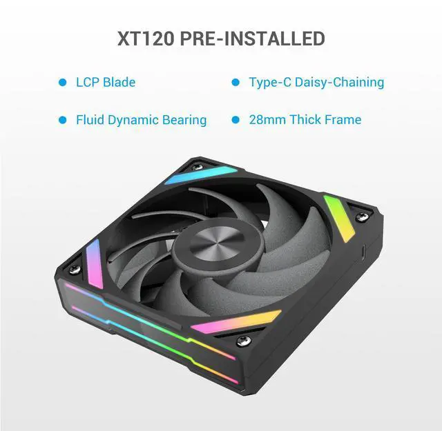Alt view image 3 of 14 - SAMA Q60 Black CPU Liquid Cooler, 360MM Liquid Water Cooling with 2.8" LCD Display & XT120 Modular Fans LCP Blade for Enhanced Cooling and Noise Reduction, Compatible 115X, 2011, 1200, 1700, AM4, AM5