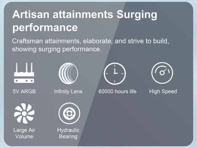 Alt view image 6 of 7 - SAMA 6CF1202I Series, ARGB 120mm Fan, Extremely Cooling Performance, Computer Case Fan, Single Fan - Black