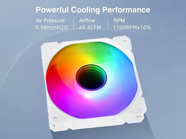 Alt view image 2 of 7 - SAMA INFW PC Case Fan, 120 mm High Performance Fixed-color fan , ARGB lighting, 4pin IDE power connector, White