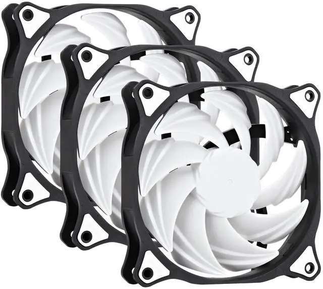 Main image of SAMA SF200 3 in 1 Case Fans with Fan Hub 4Pin PWM 120mm PC Fan 12v High Airflow Premium Quiet Mode Computer Cooling Case Black White