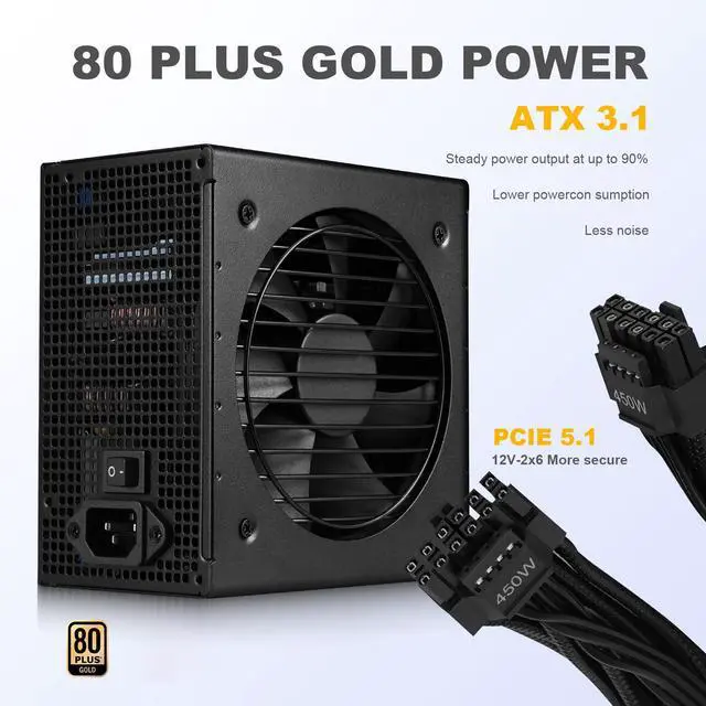 Alt view image 2 of 7 - SAMA GT750BK Black 80 PLUS Gold Fully Modular ATX Power Supply - ATX 3.1 & PCIe 5.1 Compliant - Japanese Capacitors - FDB Fan with Auto Speed Control - 5 Year Warranty