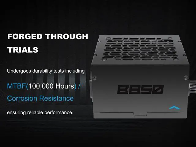 Alt view image 5 of 7 - SAMA B850 850W ATX 3.1 Power Supply, Cybenetics Bronze Certified, PCIe 5.1 Ready 12V-2x6 (450W), APFC LLC + DC-DC Design, 120mm Silent Fan, Non-Modular Gaming PC PSU