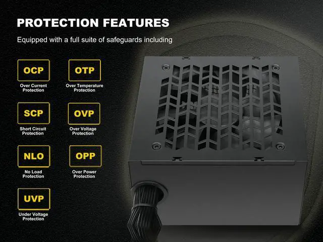 Alt view image 7 of 7 - SAMA B650 650W ATX 3.1 Power Supply, Cybenetics Bronze Certified, PCIe 5.1 Ready 12V-2x6 (450W), APFC LLC + DC-DC Design, 120mm Silent Fan, Non-Modular Gaming PC PSU