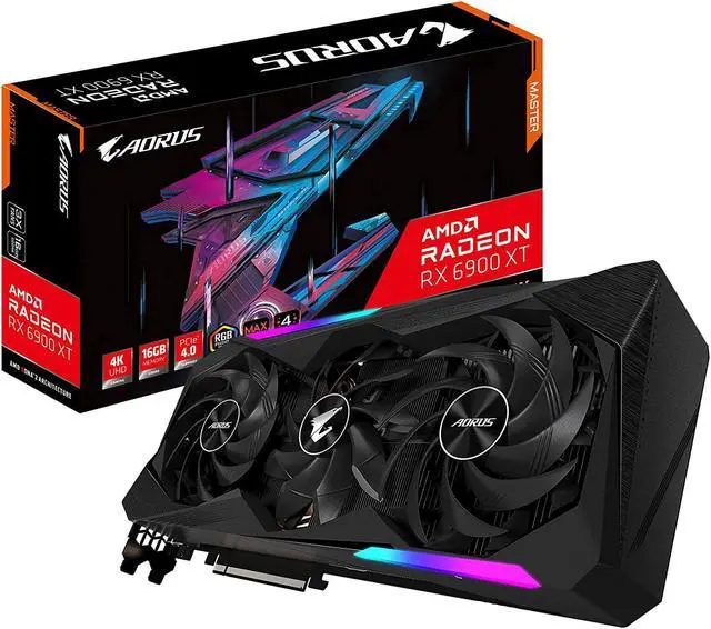 Main image of GIGABYTE AORUS Radeon RX 6900 XT Master 16G Graphics Card, MAX-Covered Cooling, 16GB 256-bit GDDR6,