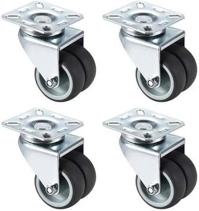 Alt view image 5 of 7 - Swivel Casters 2 Inch Rubber M8 x 15mm Screw Threaded Caster Wheels Black 8 Pcs