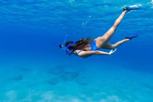 Alt view image 4 of 5 - Adult Aire Free Breathing Swimming Diving Snorkel Mask with GoPro Mount (Blue)