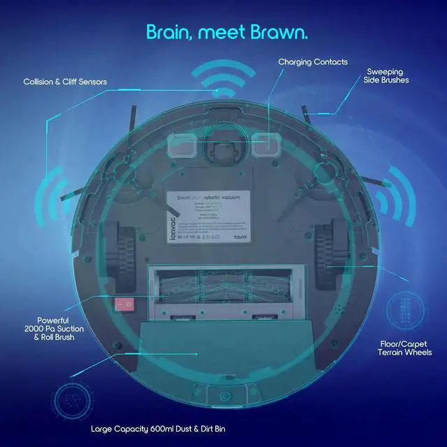 Alt view image 2 of 7 - Ionvac Robotic Vacuum Cleaner Wi-Fi Connected Self-Charging