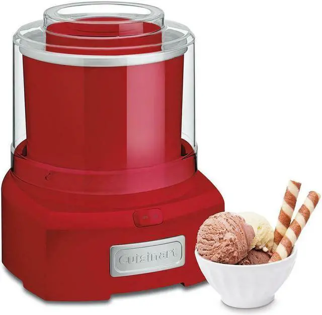 Alt view image 2 of 5 - Cuisinart 1.5 Qt. Red Frozen Yogurt and Sorbet Maker with Locking Lid