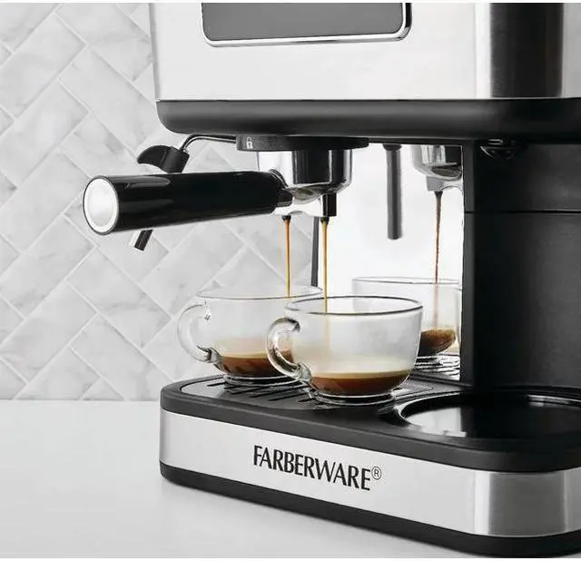 Alt view image 3 of 6 - Farberware Dual Brew, 10 Cup Coffee + Espresso, Black and Stainless Finish, Touc